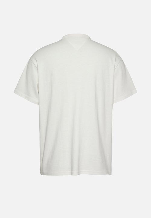 Tommy Hilfiger - Tjm Rlx Linear Logo Tee Ext - Ecru