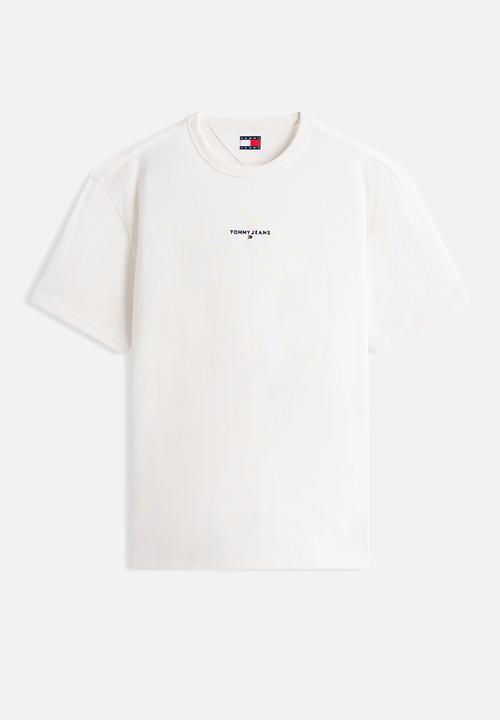 Tommy Hilfiger - Tjm Rlx Linear Logo Tee Ext - Ecru