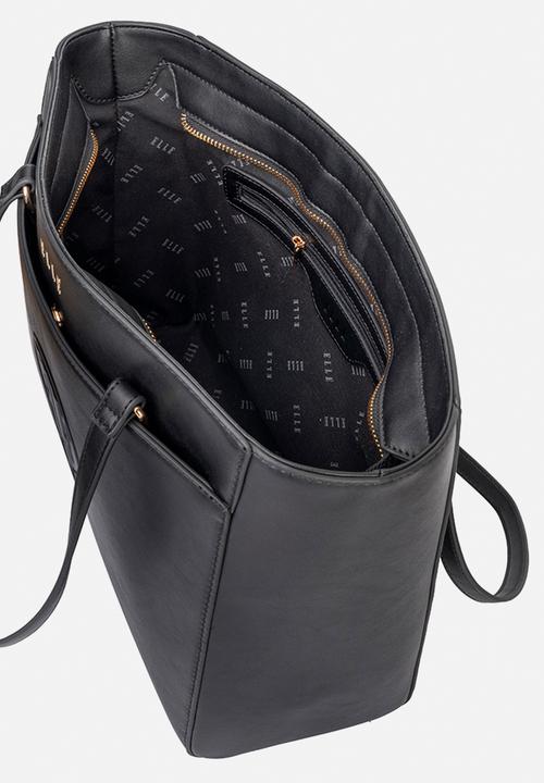 Elle - Embossed Tote - Black