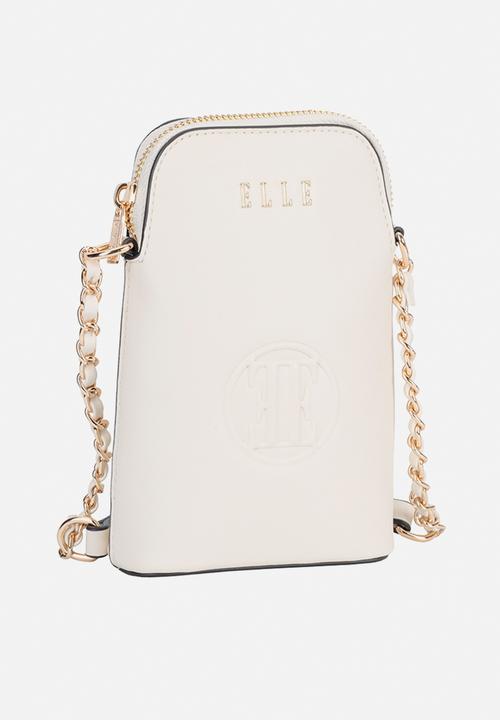 Elle - Embossed Phone Sling - Off White