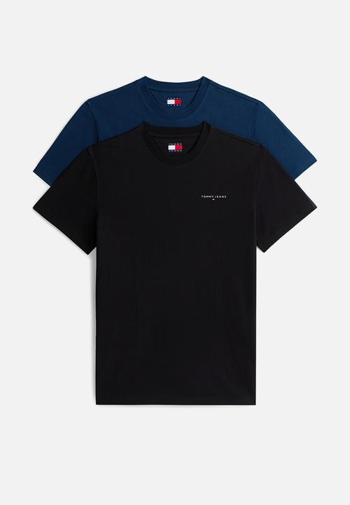 Tommy Hilfiger - Tjm Slim Linear Ss Tee 2Pck Ext - Black / Dark Night Navy