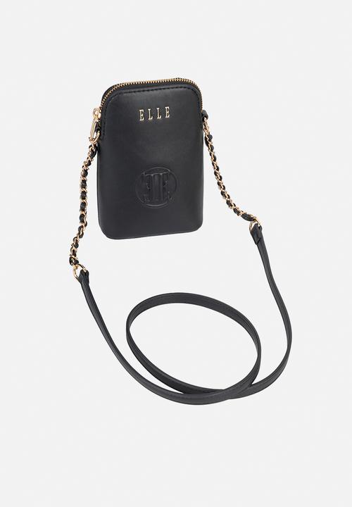 Elle - Embossed Phone Sling - Black