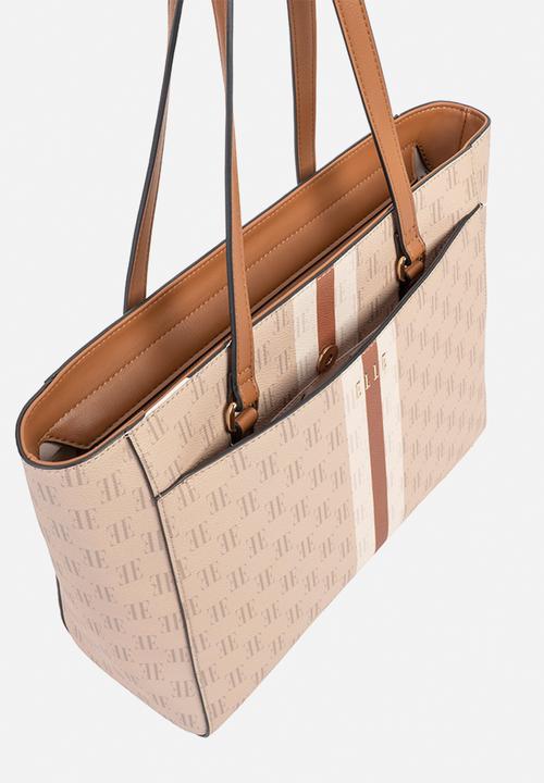 Elle - Monogram Tote - Beige