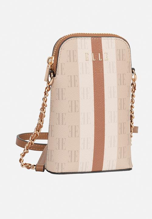 Elle - Monogram Phone Sling - Beige