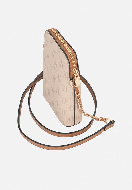 Elle - Monogram Phone Sling - Beige