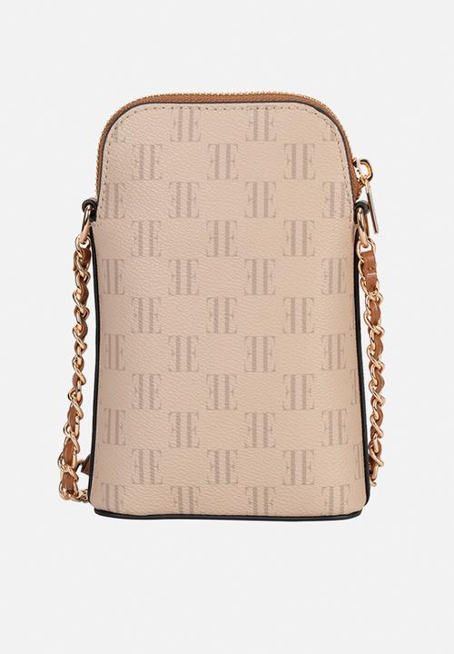 Elle - Monogram Phone Sling - Beige