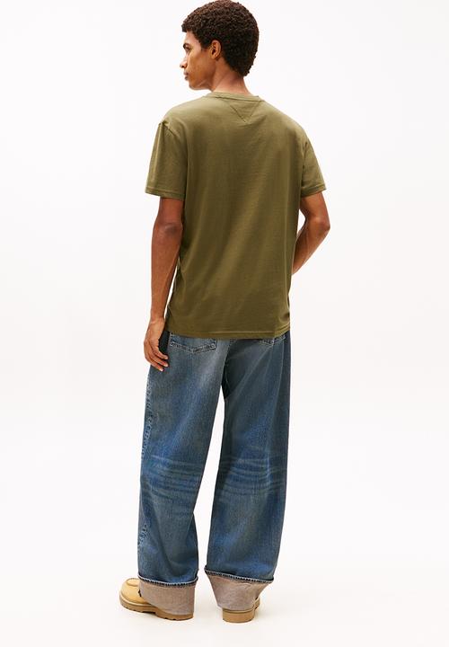 Tommy Hilfiger - Tjm Reg Linear Logo Tee Ext - Dark Greenery