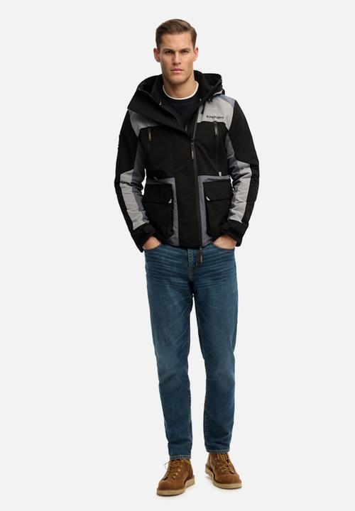 Superdry. - Hood colour block windbreaker - black