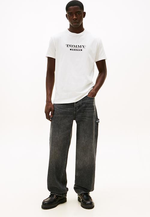 Tommy Hilfiger - Tjm Reg Bills Font Ss Tee Ext - Ecru