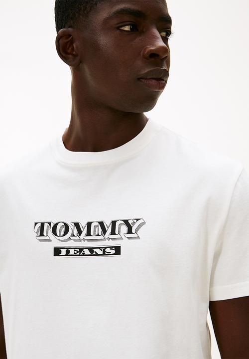 Tommy Hilfiger - Tjm Reg Bills Font Ss Tee Ext - Ecru