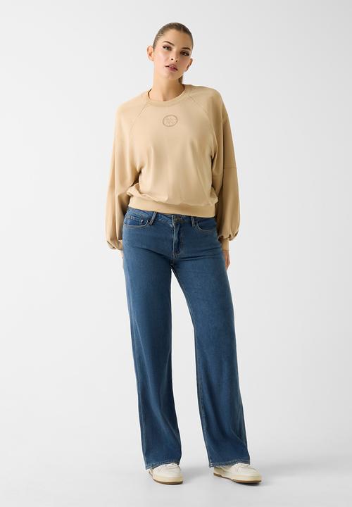 GUESS - Cn Mini 4G Logo Sweatshirt - Foamy Taupe