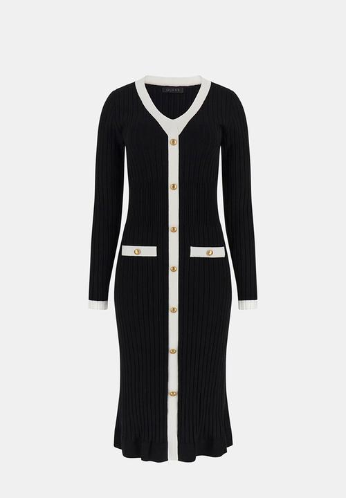GUESS - Ls Vn Laurel Swtr Dress - Jet Black A996