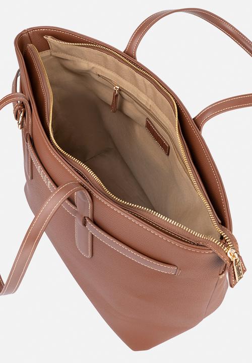 Elle - Belt Buckle Tote - Brown