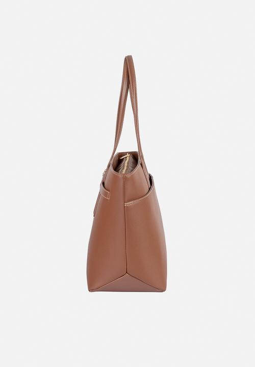 Elle - Belt Buckle Tote - Brown