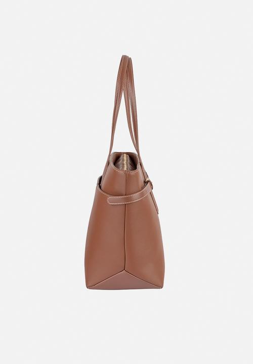 Elle - Belt Buckle Tote - Brown