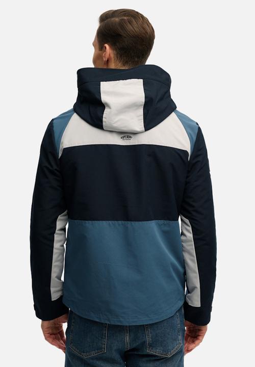 Superdry. - HOOD COLOUR BLOCK WINDBREAKER  - ECLIPSE NAVY