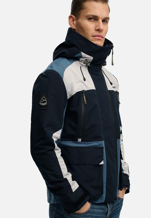 Superdry. - HOOD COLOUR BLOCK WINDBREAKER  - ECLIPSE NAVY