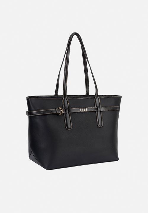 Elle - Belt Buckle Tote - Black