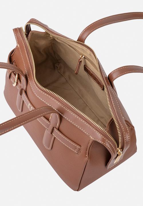 Elle - Belt Buckle Boston Bag - Brown