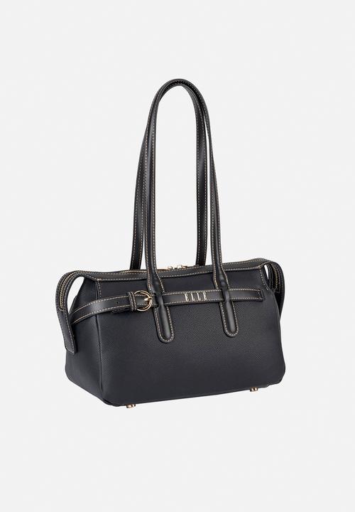 Elle - Belt Buckle Boston Bag - Black