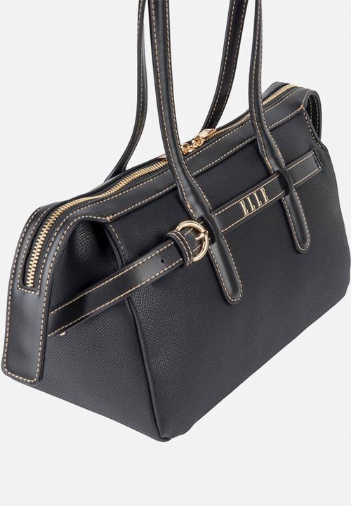 Elle - Belt Buckle Boston Bag - Black