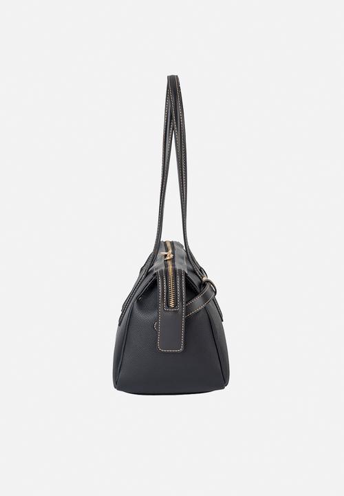Elle - Belt Buckle Boston Bag - Black