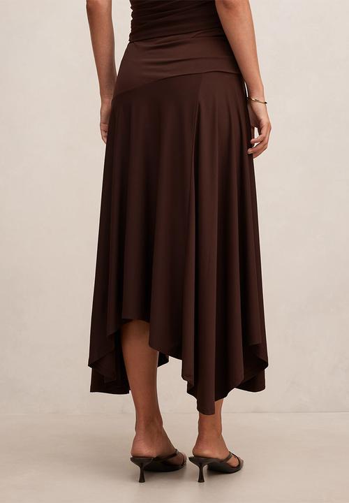 Forever New - Ariel Godet Hanky Hem Skirt In Bitter Co-Ord - Chocolate
