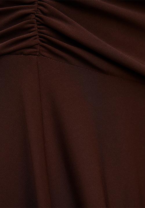 Forever New - Ariel Godet Hanky Hem Skirt In Bitter Co-Ord - Chocolate