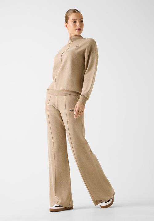 GUESS - Ursula High Neck Sweatshirt - Sand Tan Melange