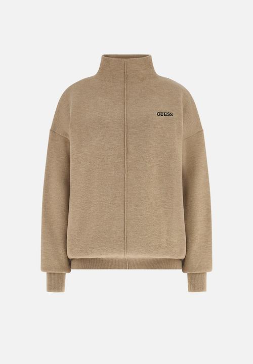 GUESS - Ursula High Neck Sweatshirt - Sand Tan Melange