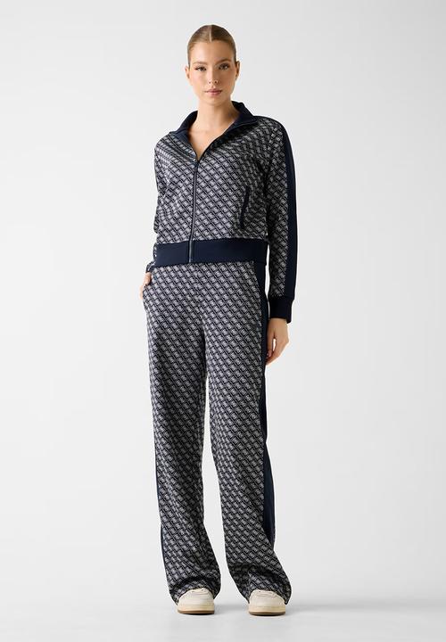 GUESS - Maya 4G Wide Leg Pants - 4G Jacquard Moon