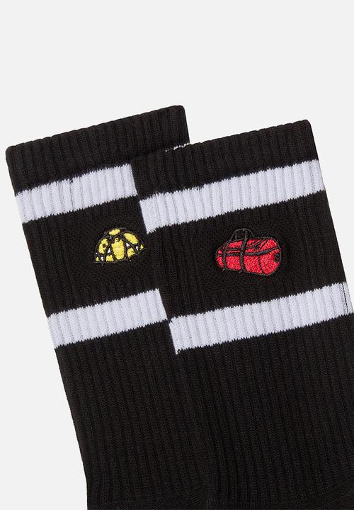 The North Face - Everyday Crew Tnf Icons Sock -2P - Tnf Black