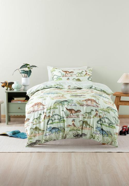 Dino Kingdom Duvet Cover Set - Green