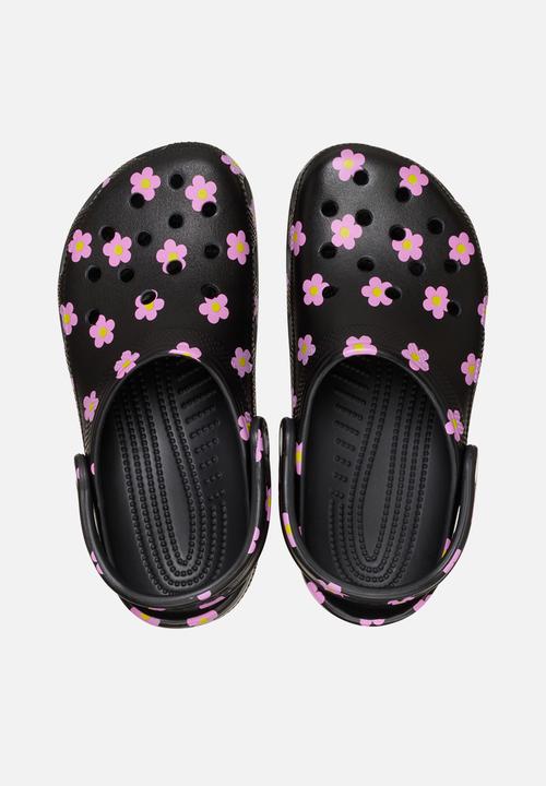 Crocs - Classic flower clog k - black