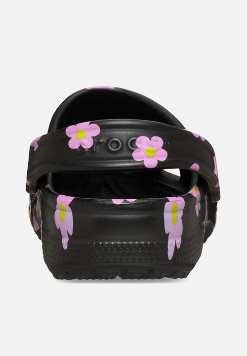 Crocs - Classic flower clog k - black