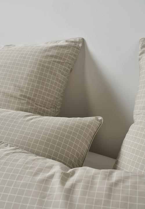 Linen House - Volley Check Duvet Cover Set - Pebble