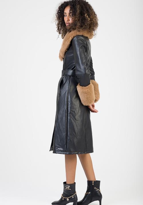 SISSY BOY - Deal Breaker Faux Fur-Trimmed Coat - Black/Brown