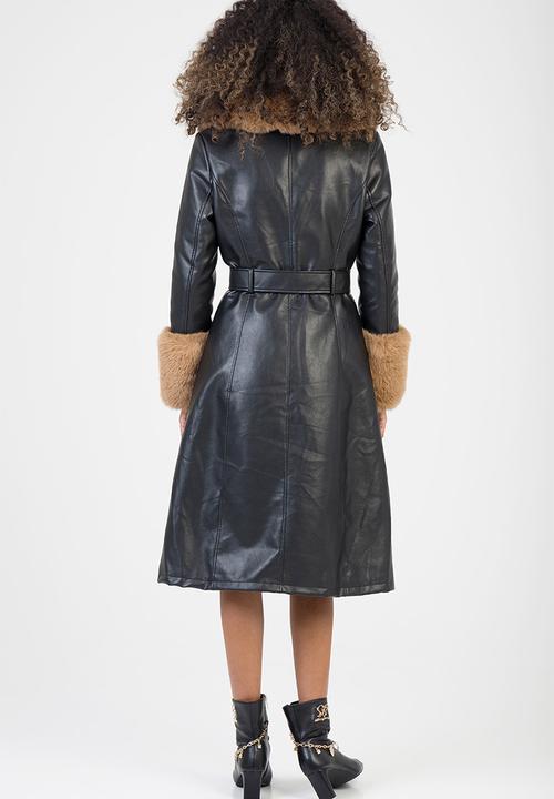 SISSY BOY - Deal Breaker Faux Fur-Trimmed Coat - Black/Brown