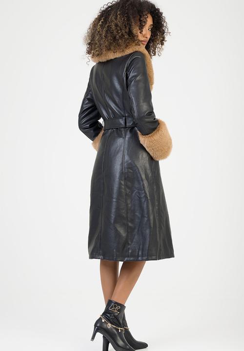 SISSY BOY - Deal Breaker Faux Fur-Trimmed Coat - Black/Brown