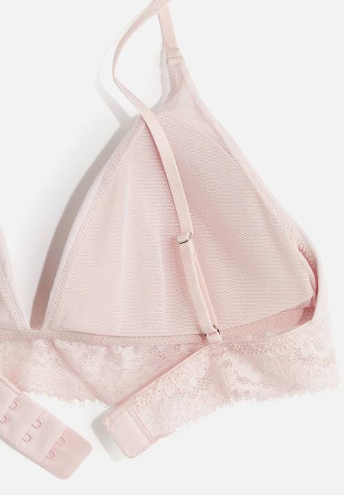 H&M - Padded soft microfibre bra - light pink