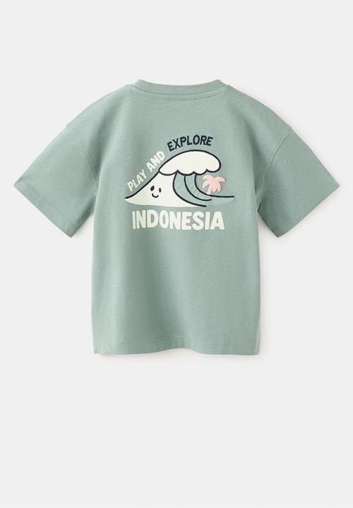 MANGO - T-Shirt MFLIP - Medium Green