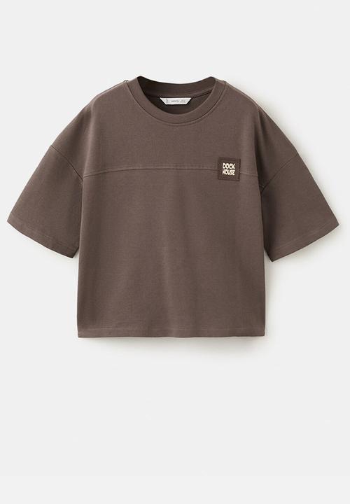 MANGO - T-Shirt CHOCOSET - Dark Brown