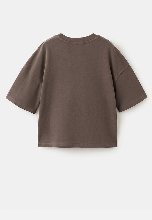 MANGO - T-Shirt CHOCOSET - Dark Brown