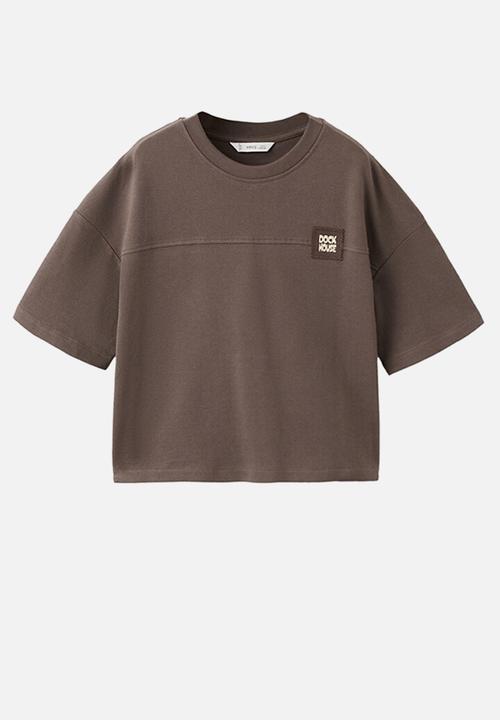MANGO - T-Shirt CHOCOSET - Dark Brown