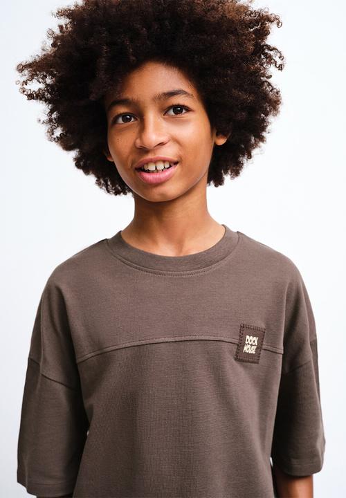 MANGO - T-Shirt CHOCOSET - Dark Brown