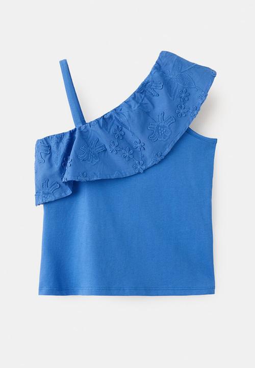 MANGO - T-Shirt VOLANTI - Bright Blue