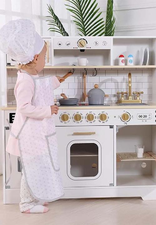 Greenbean Learning - Pretend Play Wooden Kitchen Set - white