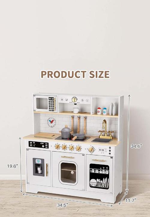 Greenbean Learning - Pretend Play Wooden Kitchen Set - white