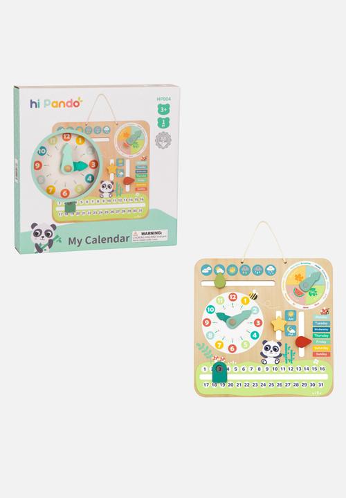 Greenbean Learning - Interactive Wooden Time and Seasons Calendar - multi