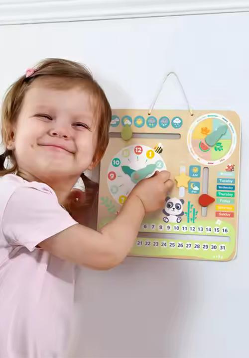 Greenbean Learning - Interactive Wooden Time and Seasons Calendar - multi